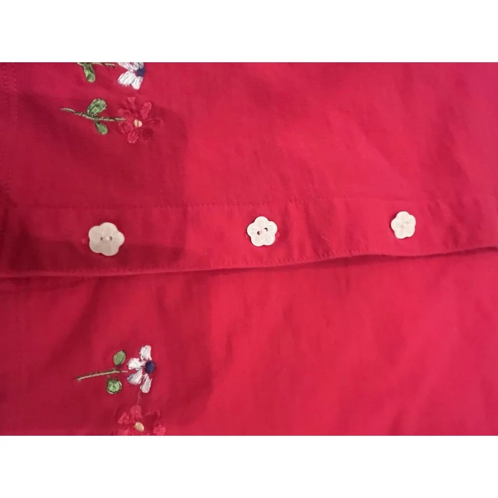 Vintage Carter’s Red Cardigan Sz 6 Embroidered Scalloped Button Details